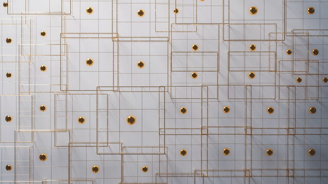 Modern geometric background design in gold and minimal colors