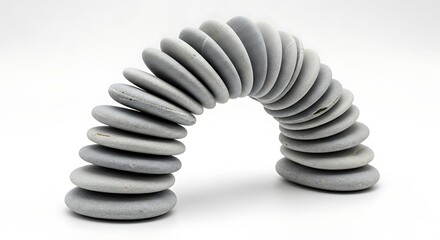 Zen rock balancing arch, symbolizing harmony, balance and a tranquil meditation state