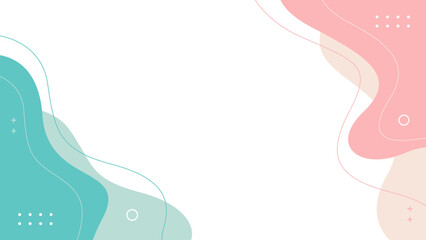 Abstract pink and green pastel background with wave shapes, minimalist smooth wallpaper, suitable for templates, banners, presentations, social media, websites, and pages