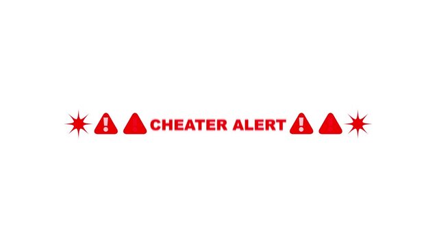 Cheater Alert Warning Signs Red Triangles Exclamation Marks alert symbol