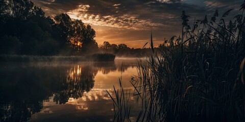 sunrise over the river