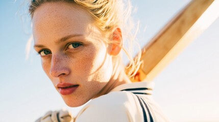 Authentic Female Cricket Player Portrait Inspiring Young Woman for Sports Marketing and Empowerment Campaigns