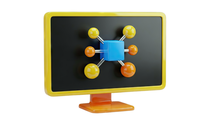 Computer Monitor Displaying Molecular Structure