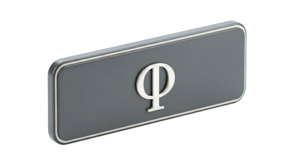 Phi Symbol on Rectangular Plaque