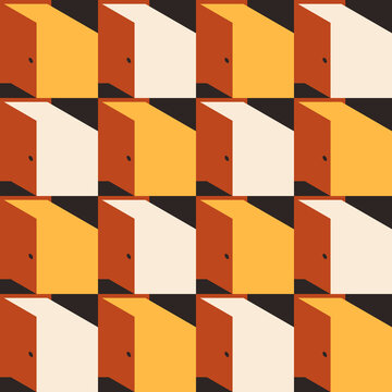 Seamless pattern with light from open doors