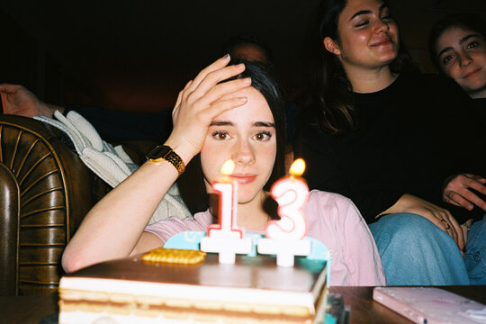 Teen Girl Turns Thirteen
