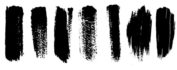 Expressive Grunge Paint Marks. Rough Dry Brush Stroke Elements