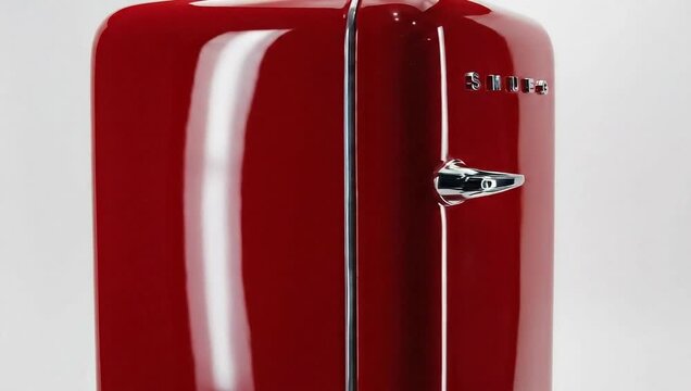 Red suitcase isolated on a clean white background illustration