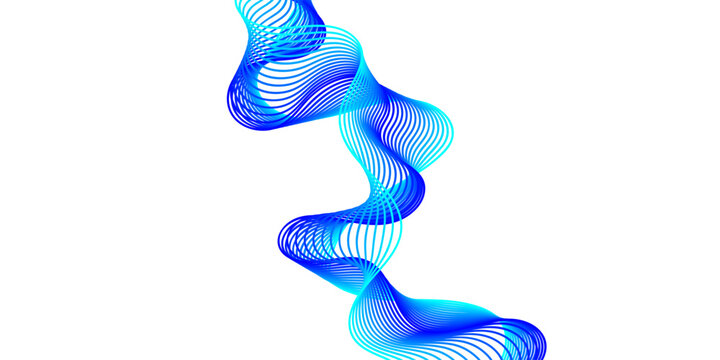 A 3d render of a blue dna strand features a wave design that blends nature with art to create a symbolic vector illustration of a modern business icon