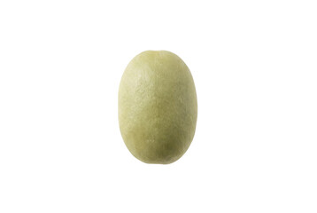 Single Green Wasabi Pea - Japanese Snack on White Background