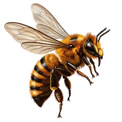 蜜蜂の羽ばたき：写実的デジタルペイント