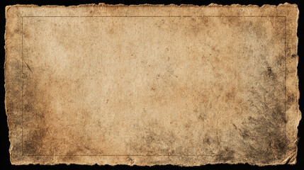 An aged parchment with subtle textures and a captivating vintage charm. It features a border and a rough edge, ready for your message