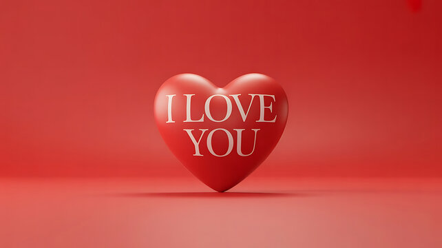The classic symbol of love, a radiant red heart expressing the profound words 'i love you'