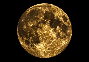 黄金の月面、深遠なる輝き