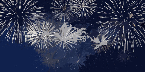 A vibrant display of fireworks illuminating the dark night sky