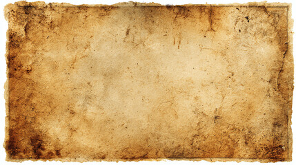 Aged parchment background with a rustic texture, perfect for conveying a sense of history or vintage aesthetic. The paper showcases various stains and imperfections.