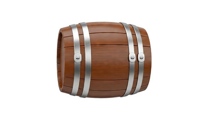Wooden barrel with metal hoops