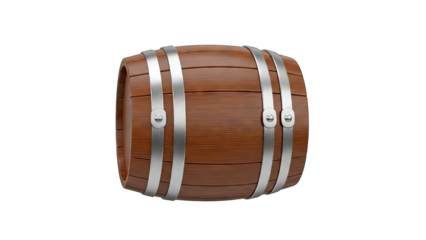 Wooden barrel with metal hoops