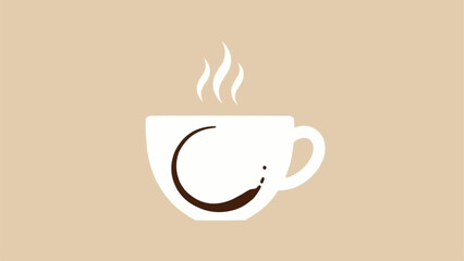 Hot steaming coffee cup with a dark ring inside.