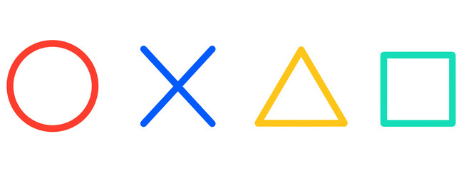 シンプルなまる・ばつ・三角・四角マーク