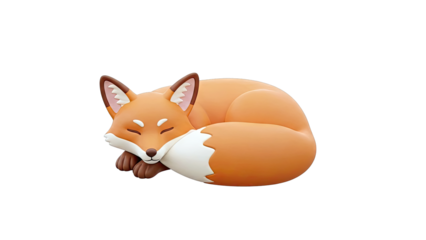 Cute Sleeping Fox Character