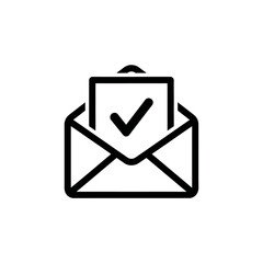 Clear Communication Concept with Checkmark Inside Envelope for Email Verification or Confirmation