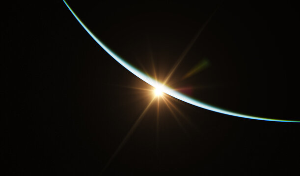 Planet earth sunset seen from outer space