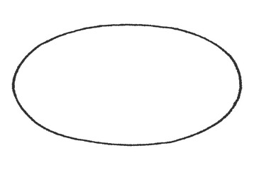 手描き風の楕円形のフレーム（横長・内側が白背景）