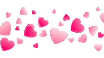 Floating hearts illustration isolated on transparent background