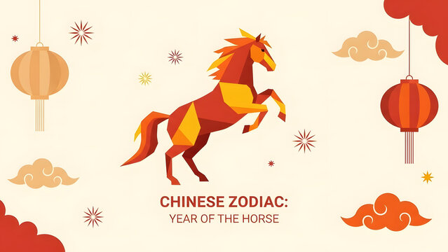 Horse Chinese Zodiac Symbol Animal.
