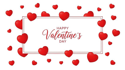 Happy valentine's day frame isolated on transparent background