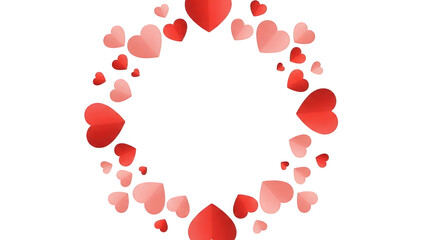 Circular heart design isolated on transparent background