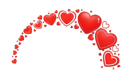 Valentine's heart arch isolated on transparent background