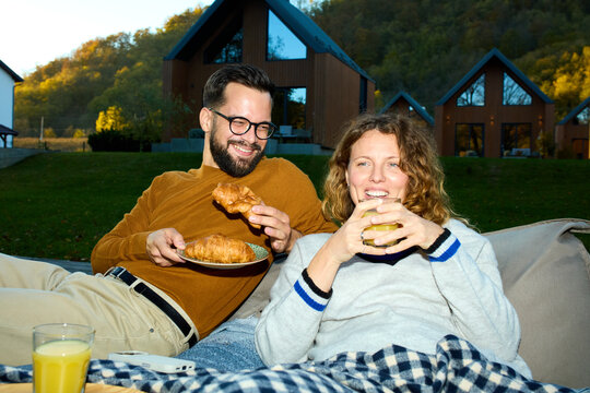 Couple relishes outdoor moments together