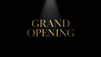 Grand opening ceremony event with spotlight on a black background
