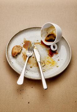 Breakfast leftovers still life