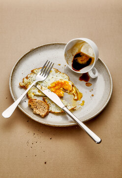 Breakfast leftovers still life