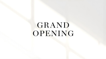 Grand opening event announcement with elegant typography on a clean white background