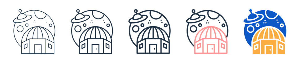 Space Habitat different style icons set vector illustration.  © Awe Vector