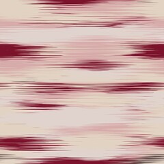 Seamless Burgundy and Cream Horizontal Ikat Hand-Drawn Pattern