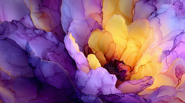 A vibrant, colorful close-up of a blossoming flower, with intricate petal details