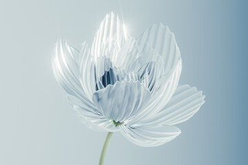 Crystal flower stands out in a spring backdrop of soft colors
