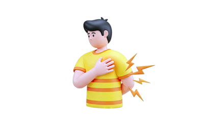 3D Illustration of a Person Experiencing Chest Pain