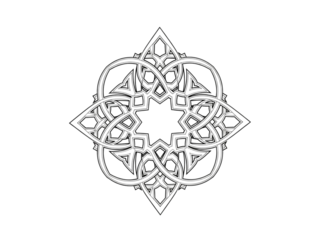 Intricate geometric mandala design with symmetrical patterns