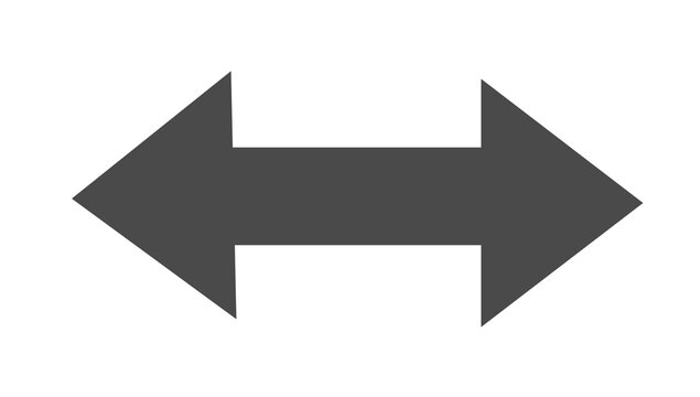 Dark Gray Horizontal Double Arrow Icon Isolated on Transparent Background