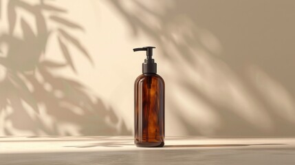 Skincare Bottle Mockup With Pump And Liquid Texture
