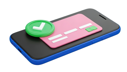 3D Render of Mobile Payment Confirmation