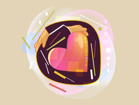 Hands holding heart symbol