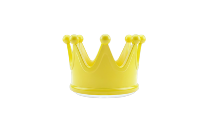 Yellow Plastic Crown on White Background
