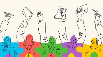 Multicolored Business team 